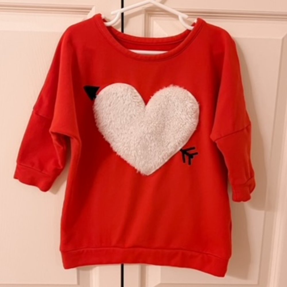 Harper Canyon girls red shirt with heart, size 6
